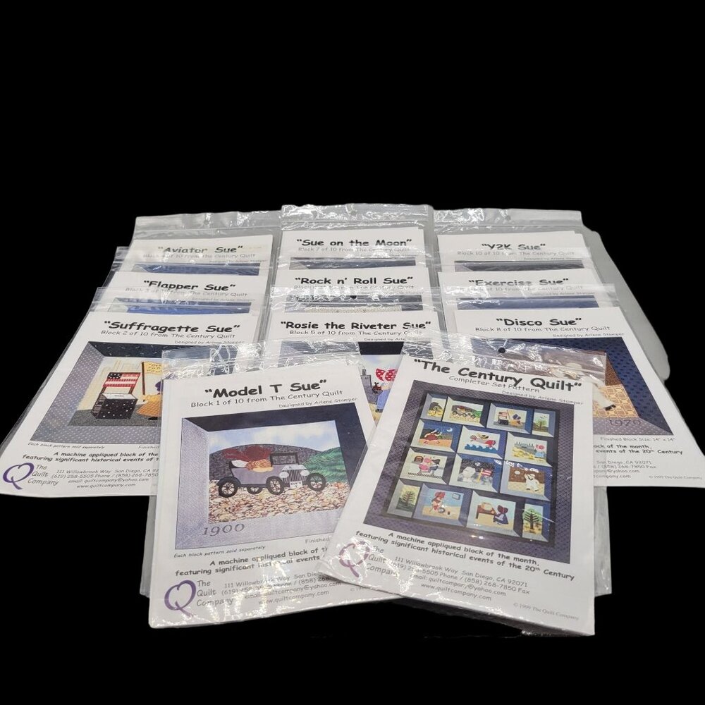 The Century Quilt Historical Events Quilt Pattern Machine Applique Completer Set